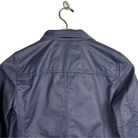 J. CREW 19034 BLUE DOWNTOWN FIELD WAXED 100% COTTON PLACKET UTILITY JACKET - Picture 10 of 16